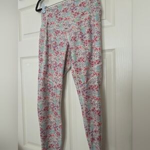 Evolution And Creation Womens Legging White Ditzy Floral Size Medium Athletic